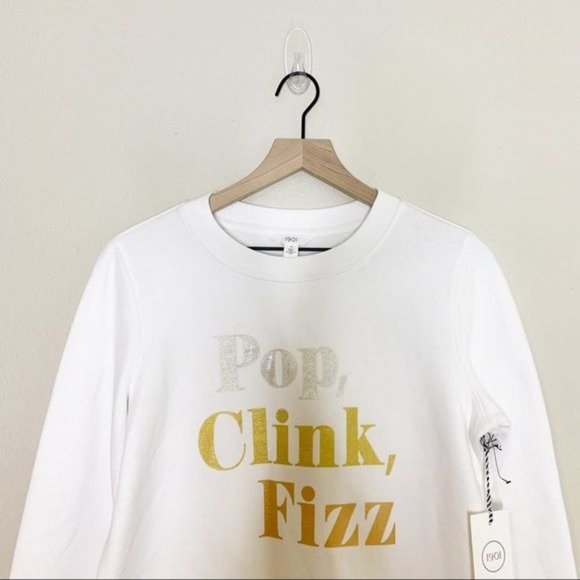 NWT 1901 White Pop, Clink, Fizz Graphic Long Sleeve Sweatshirt Medium - Picture 4 of 11